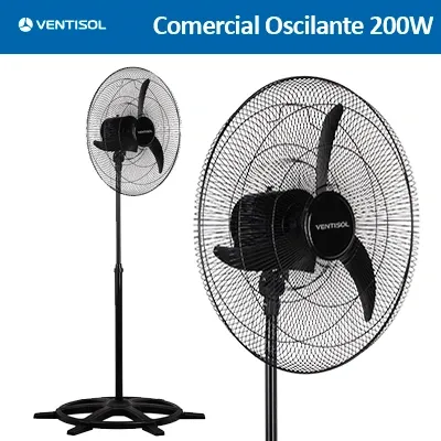Ventilador de Coluna 60cm Bivolt Comercial Oscilante 200W Ventisol